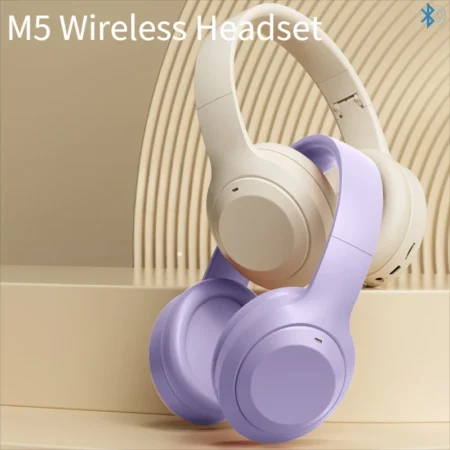 Over Ear HIFI Stereo M5 Headsets Wireless Bluetooth 5.3 Headphones Sports Gaming Earphones Support TF/AUX Noise Reduction