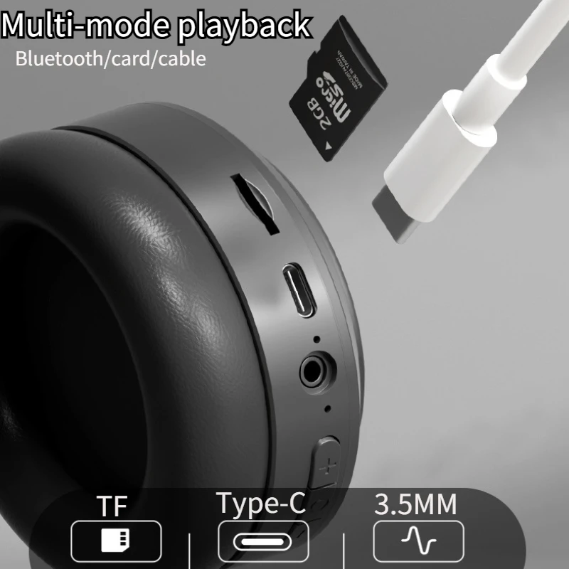 Over Ear HIFI Stereo M5 Headsets Wireless Bluetooth 5.3 Headphones Sports Gaming Earphones Support TF/AUX Noise Reduction - Image 4