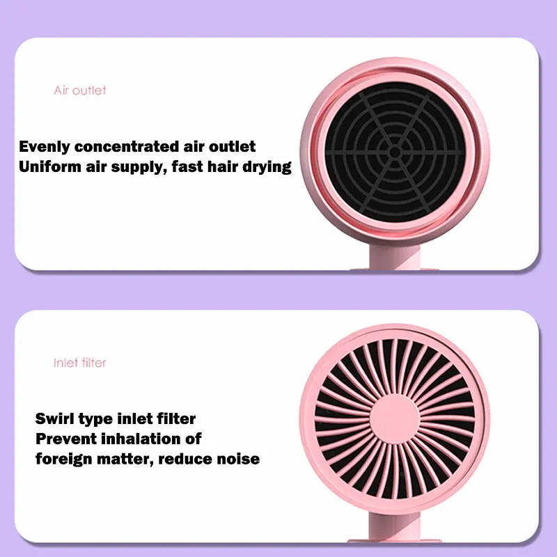 MIni Folding Hairdryer 750W with Carrying Bag Hot Air Anion Hair Care for Home Travel Hair Dryer Dormitory Blow Drier 220V-240V - Image 4
