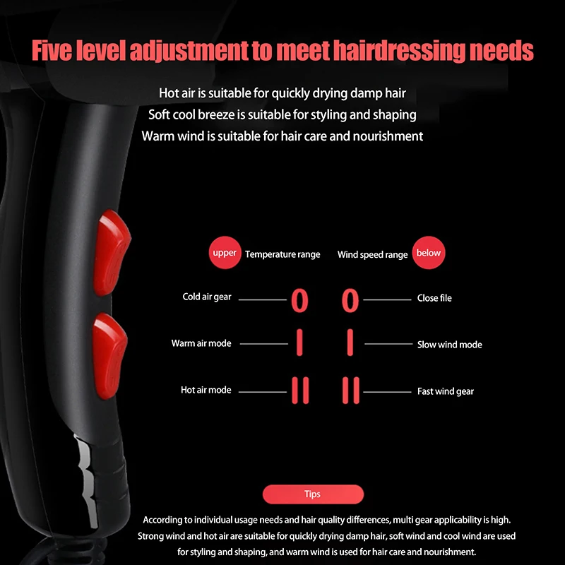 HUA HUA High Power Hair Dryer Blue Light Cold And Hot Wind Adjustable Salon Style Home Use Electric Blow Dryer - Image 10