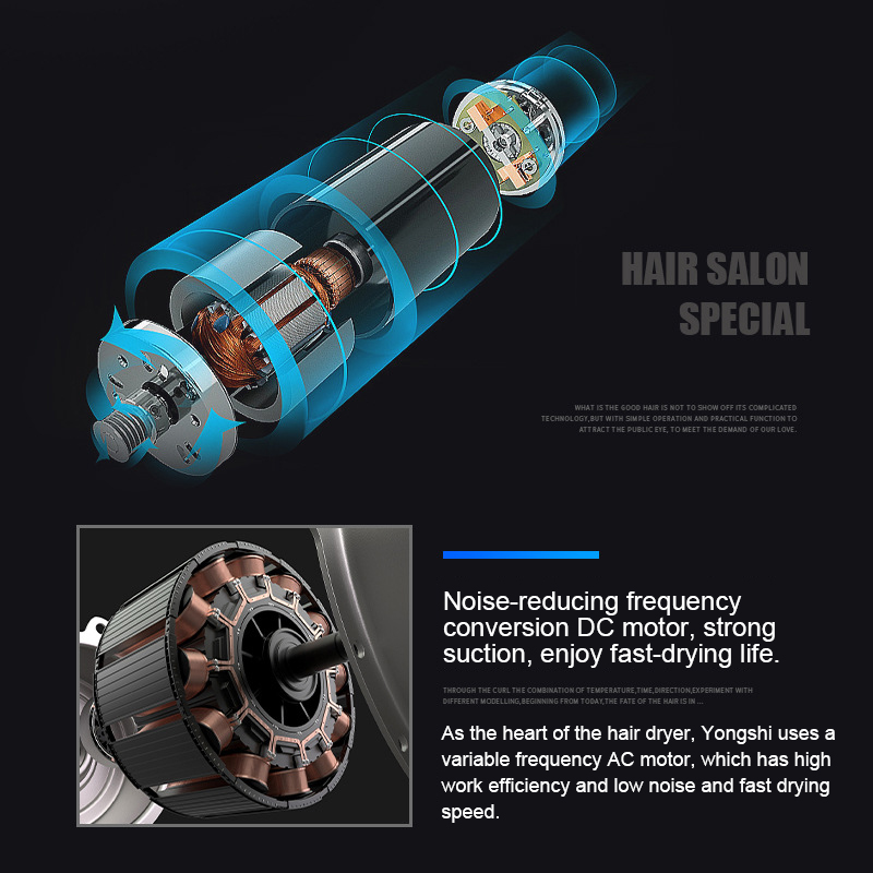 Hair Dryer 2200W Professional Powerful Hair Dryer Fast Heating Hot And Cold Adjustment Ionic Air Blow Dryer with Air Collecting - Image 13