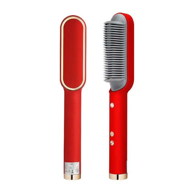 Electric PTC Heat Straightening Brush One Step Hair Dryer 3 In 1 Ceramic Flat Iron Women Hair Straightener Comb And Curling - Image 19