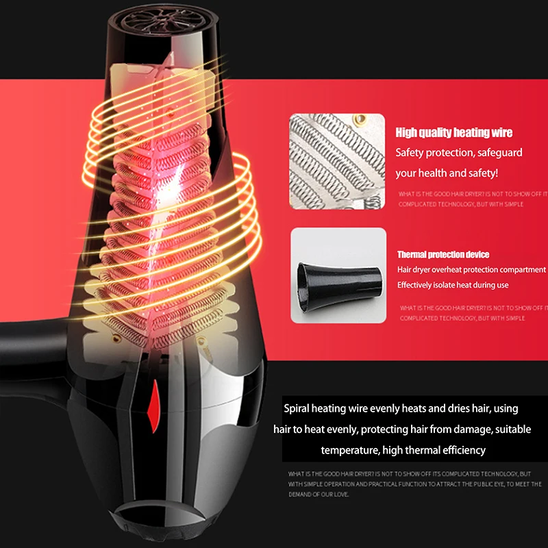 HUA HUA High Power Hair Dryer Blue Light Cold And Hot Wind Adjustable Salon Style Home Use Electric Blow Dryer - Image 8