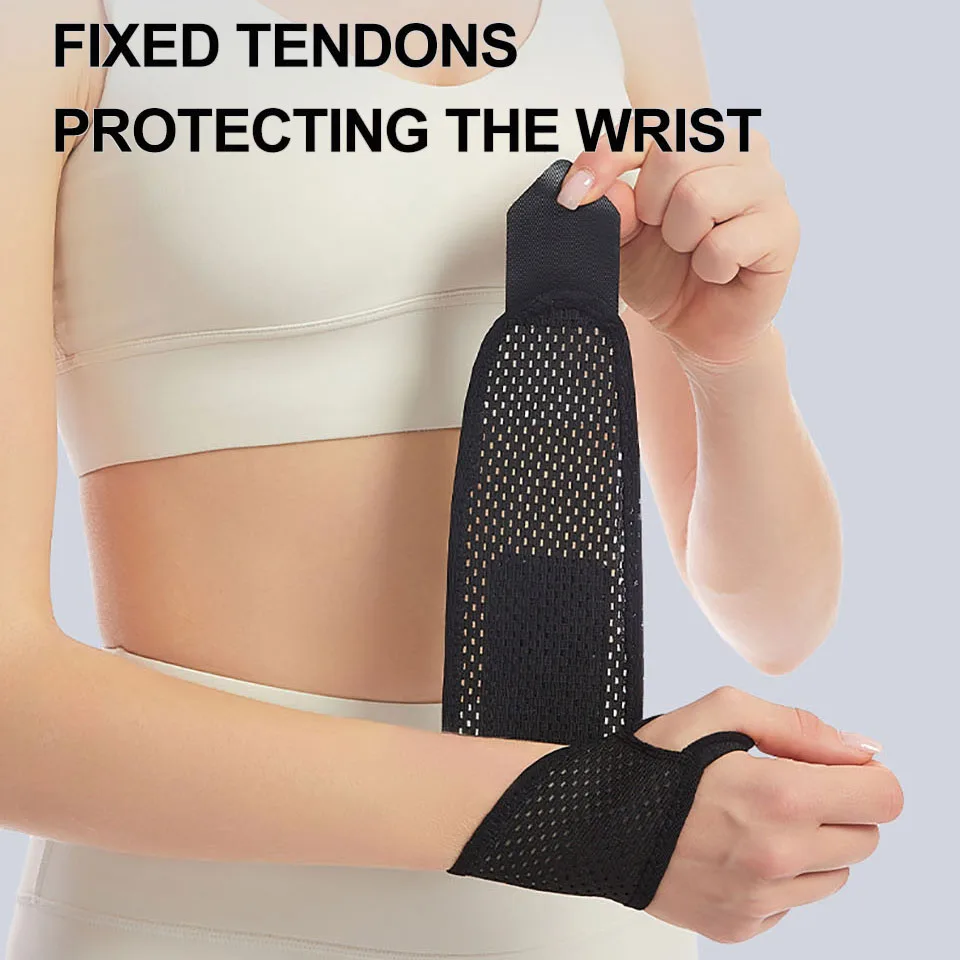 GTUBIKE 1PCS Breathable Wrist Support Brace for Gym/Work - Adjustable Compression Sleeve, Arthritis & Carpal Tunnel Relief - Image 5