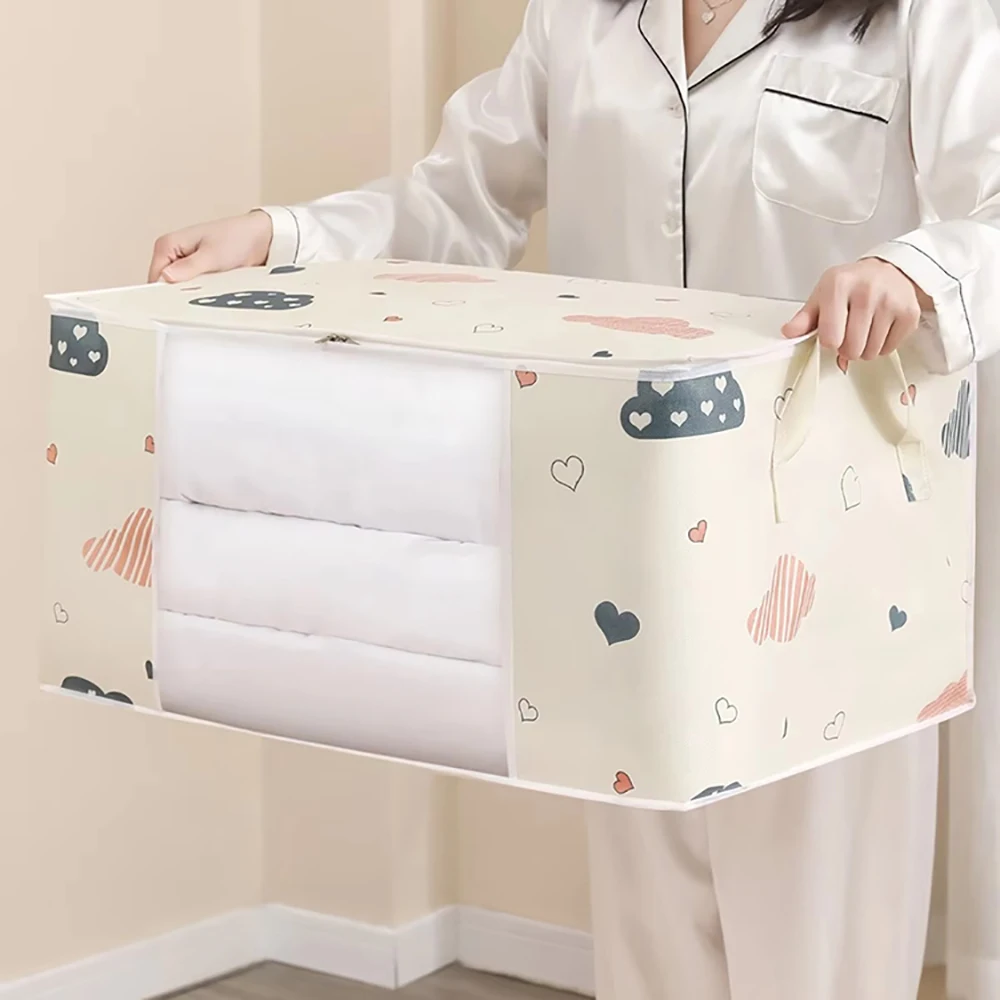 Large Capacity Clothes Storage Bag Organizer With Reinforced Handle Suitable For Blankets Bedding Foldable With Sturdy Zipper - Image 12